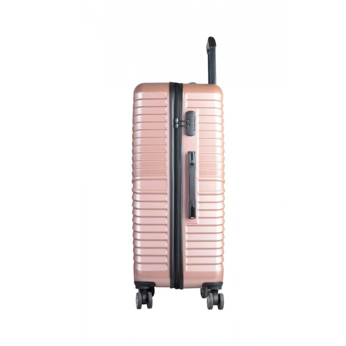 Guard Polikarbon Kırılmaz Gül Kurusu Seyahat Valizi 3lü Set