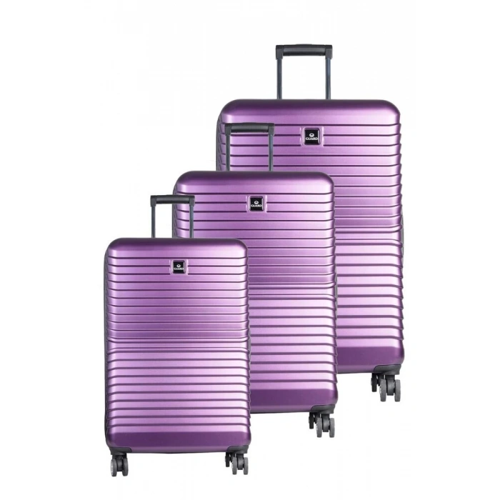 Guard Polikarbon Kırılmaz Mürdüm Seyahat Valizi 3lü Set