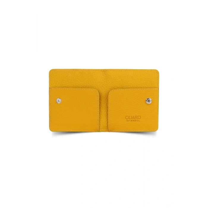 Guard Sarı Patlı Tasarım Deri Kartlık