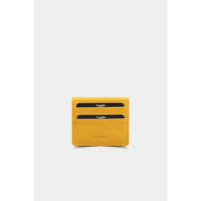 Guard Sarı Patlı Tasarım Deri Kartlık