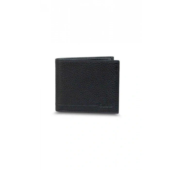 Guard Siyah Çift Pisotlu Yatay Deri Erkek Cüzdanı