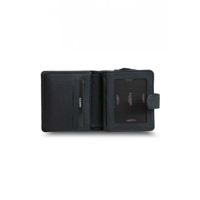 Guard Siyah Çok Bölmeli Şık Deri Bayan Cüzdanı