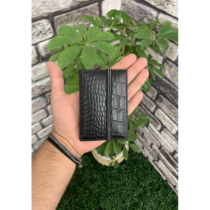 Guard Siyah Croco Desenli Lastikli Spor Kartlık