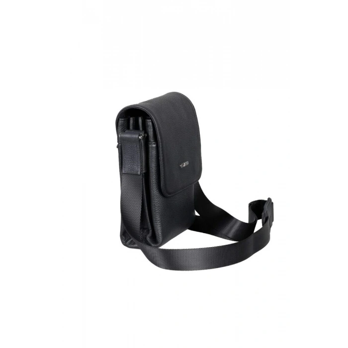 Guard Siyah Deri Çok Bölmeli Omuz Çantası