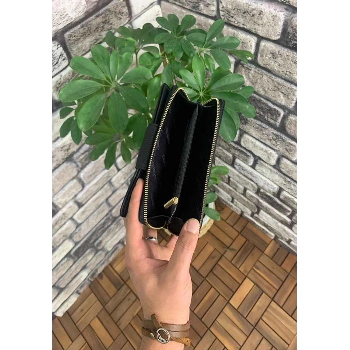 Guard Siyah Fermuarlı ve Deri Patlı El Portföyü