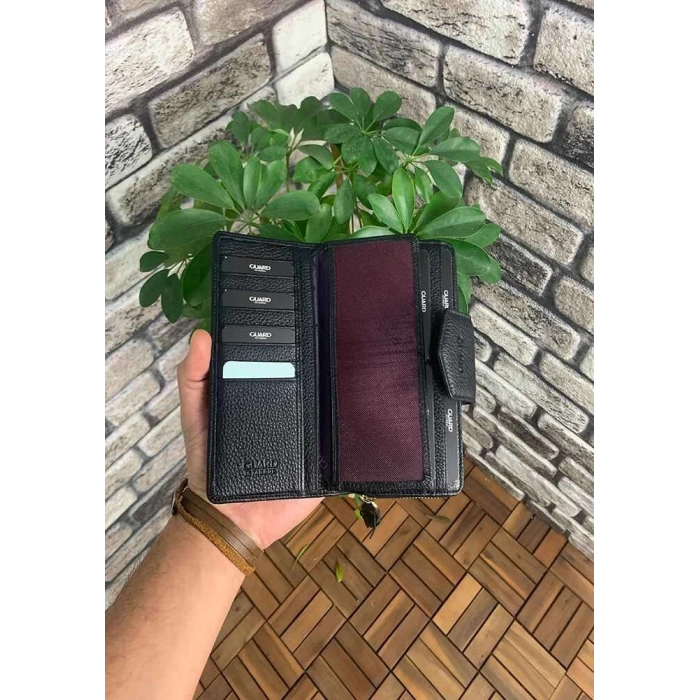 Guard Siyah Fermuarlı ve Deri Patlı El Portföyü