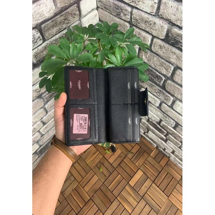 Guard Siyah Fermuarlı ve Deri Patlı El Portföyü