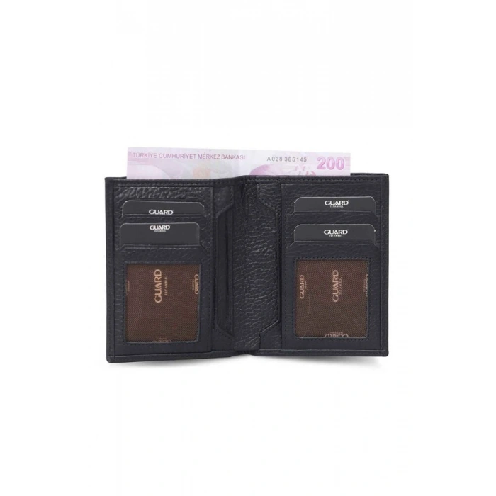 Guard Siyah Gizli Kartlıklı  Deri Erkek Cüzdanı