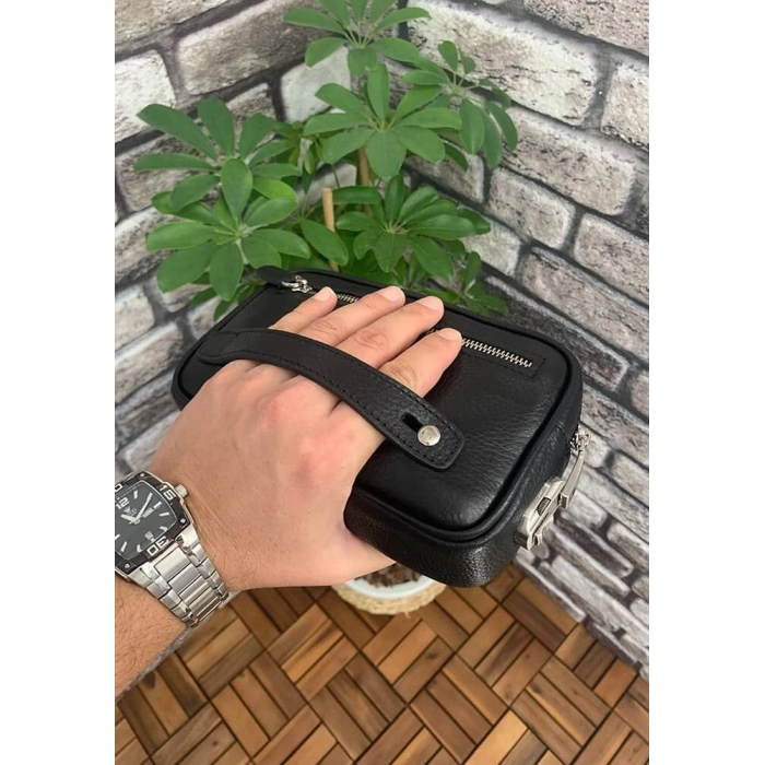 Guard Siyah Hakiki Deri Şifreli El Çantası