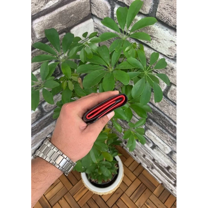 Guard Siyah-Kırmızı Deri Erkek Cüzdanı