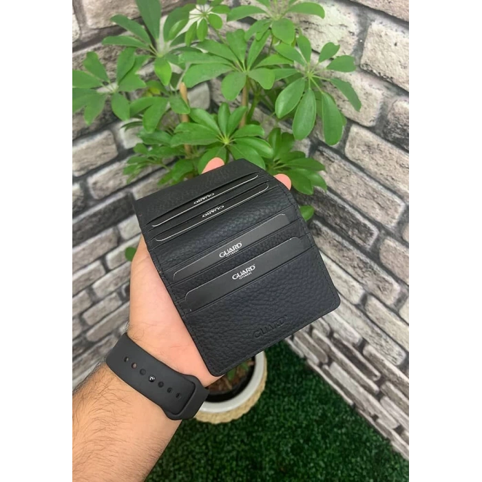 Guard Siyah / Kırmızı Patlı Tasarım Deri Kartlık