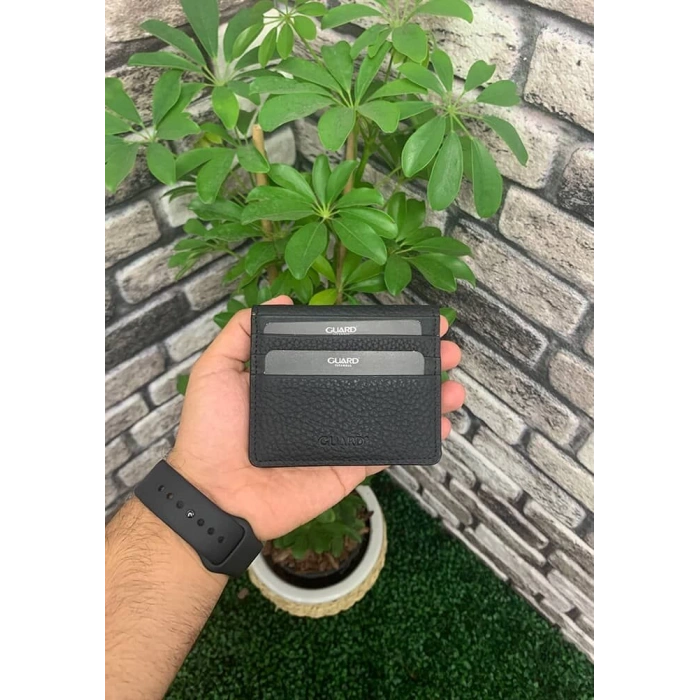 Guard Siyah / Kırmızı Patlı Tasarım Deri Kartlık