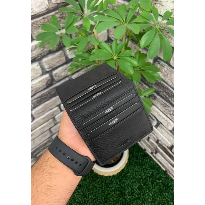 Guard Siyah Patlı Tasarım Deri Kartlık