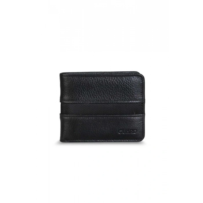 Guard Siyah Spor Şeritli Deri Erkek Cüzdanı