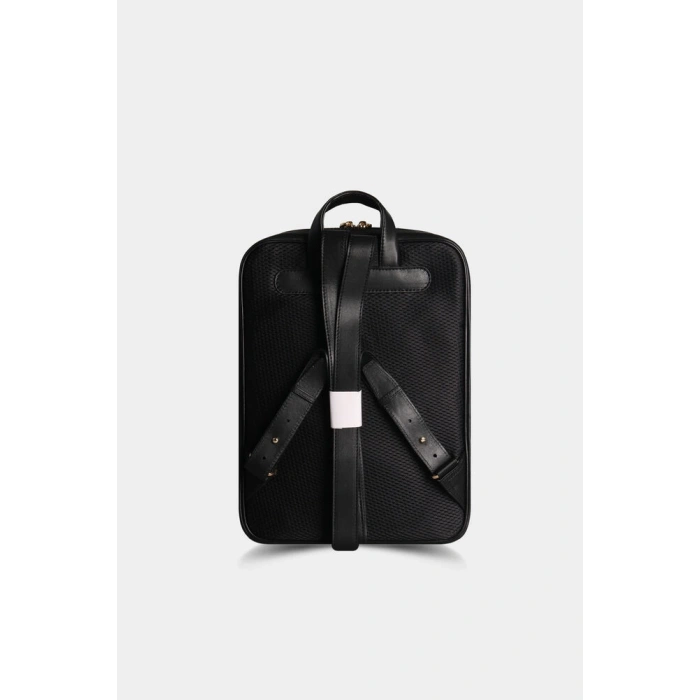 Guard Siyah Yatay Dikişli Deri Sırt Çantası