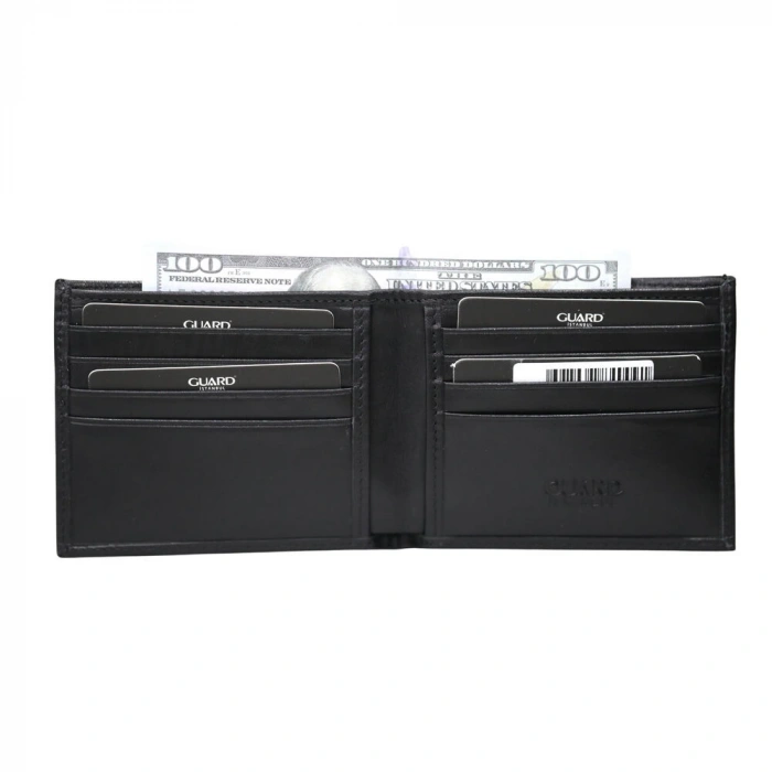 Guard Temi Siyah Klasik Deri Erkek Cüzdanı