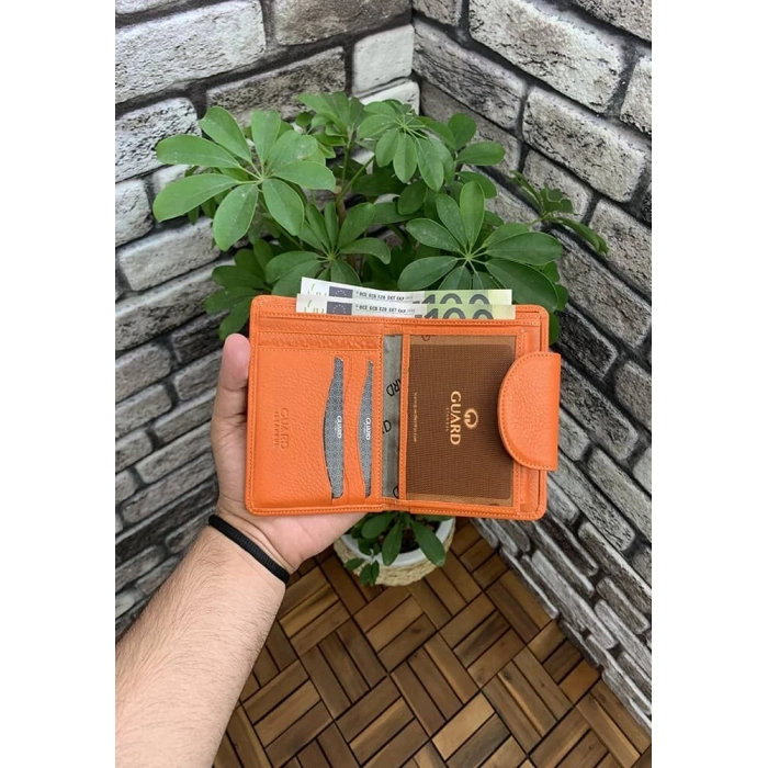 Guard Turuncu Deri Bayan Cüzdan