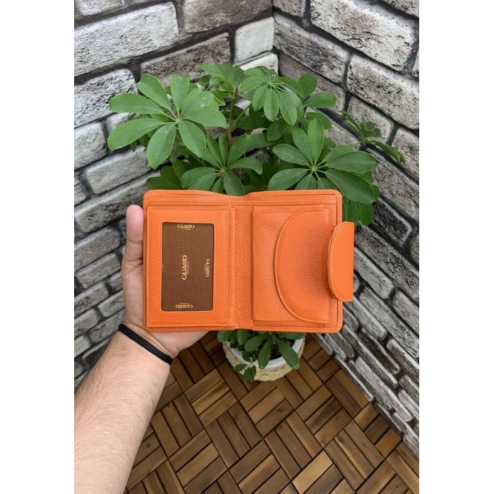 Guard Turuncu Deri Bayan Cüzdan