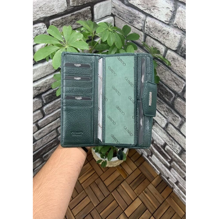 Guard Yeşil Fermuarlı ve Deri Patlı El Portföyü