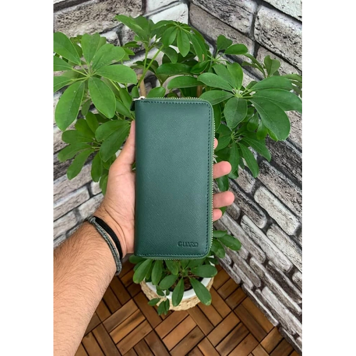 Guard Yeşil Safiano Fermuarlı Portföy Cüzdan