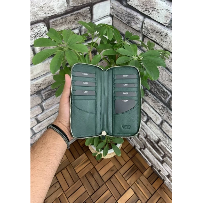 Guard Yeşil Safiano Fermuarlı Portföy Cüzdan