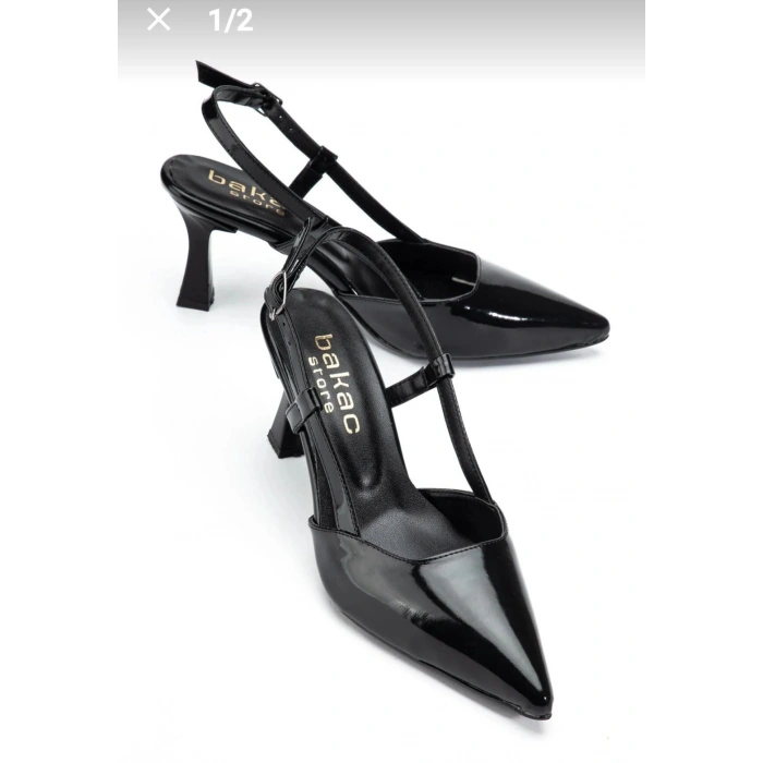 Hoost Siyah Cilt Topuklu Ayakkabı