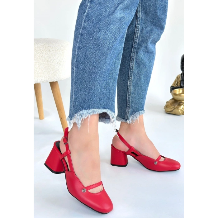 Jecci Bej Cilt Topuklu Ayakkabı