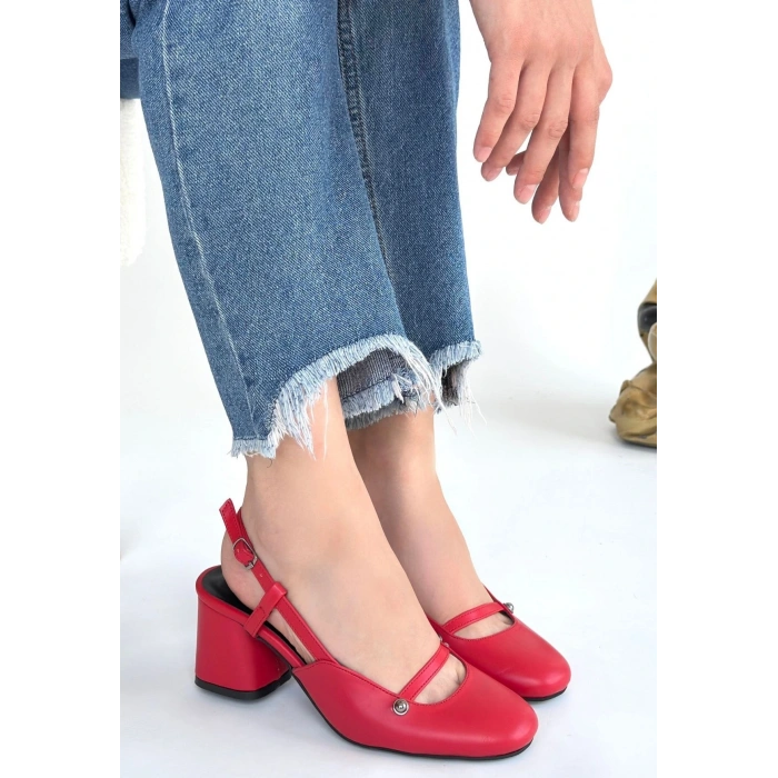 Jecci Bej Cilt Topuklu Ayakkabı