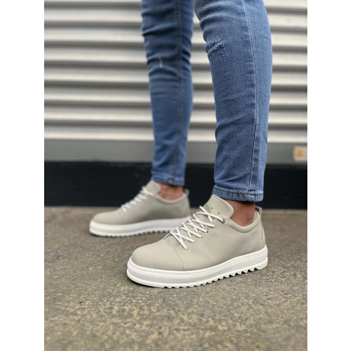 JY152 Cool Bağcıklı Süet Erkek Günlük Spor Klasik Ayakkabı SBT - Gri