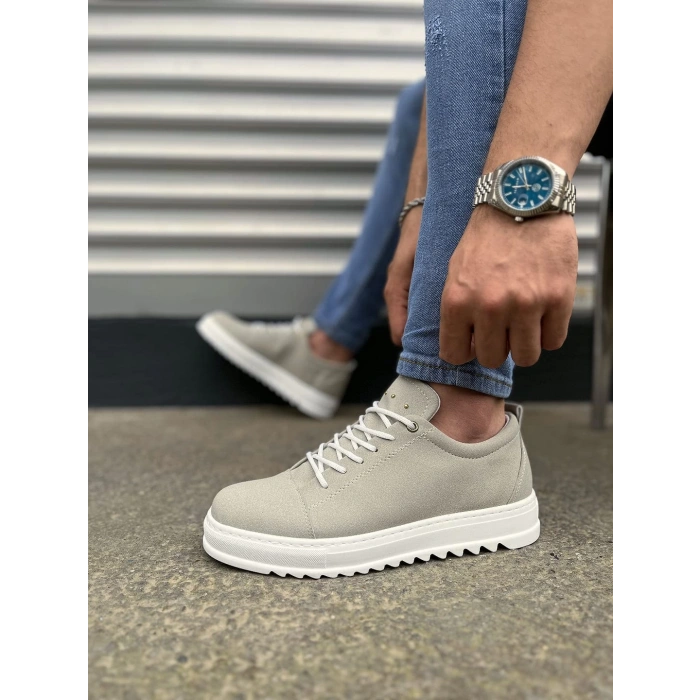 JY152 Cool Bağcıklı Süet Erkek Günlük Spor Klasik Ayakkabı SBT - Gri