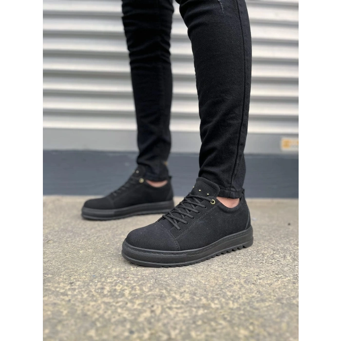 JY152 Cool Bağcıklı Süet Erkek Günlük Spor Klasik Ayakkabı SST - Siyah