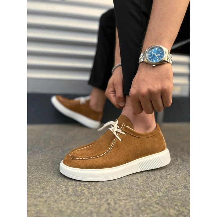 JY170 Tornado Bağcıklı Süet Erkek Günlük Spor Klasik Ayakkabı SBT - Taba