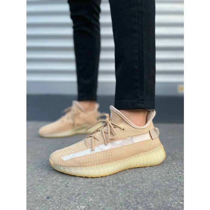 JY305 Pulse Bağcıklı Triko Kumaş Erkek Günlük Spor Ayakkabı TBT - Bej