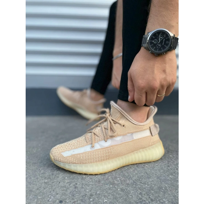 JY305 Pulse Bağcıklı Triko Kumaş Erkek Günlük Spor Ayakkabı TBT - Bej