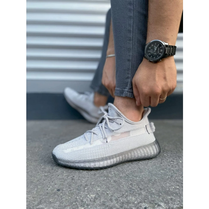 JY305 Pulse Bağcıklı Triko Kumaş Erkek Günlük Spor Ayakkabı TGT - Gri