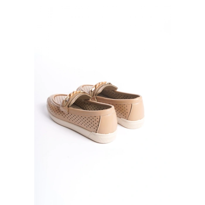 LIZY Bağcıksız Ortopedik Rahat Taban Kalp Desenli Kadın Babet Ayakkabı  CKT - Ten