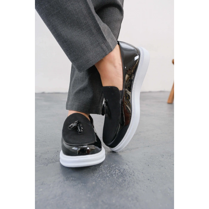 MN002 - RBT Loafer Verniciata Erkek Ayakkabı SIYAH