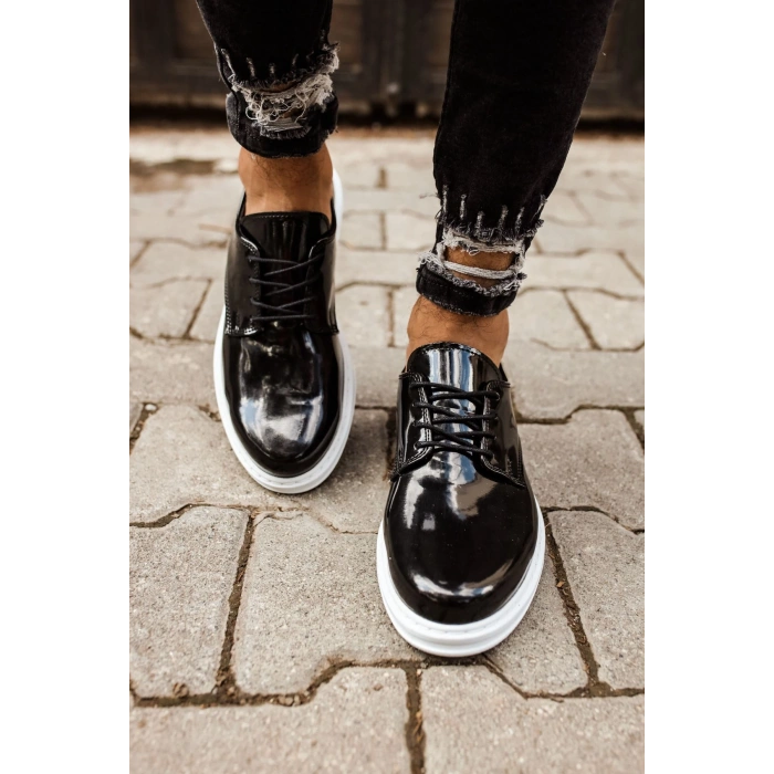 MN003 - RBT Pelle Verniciata Classica Erkek Ayakkabı SIYAH