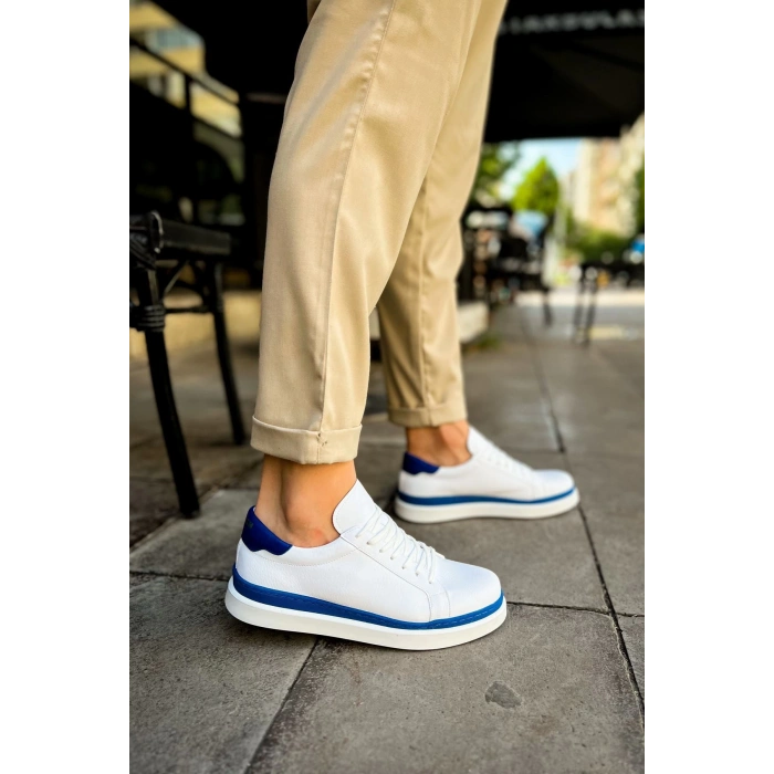 MN979 - Santoni GBT Spor Erkek Ayakkabı BEYAZ/MAVI