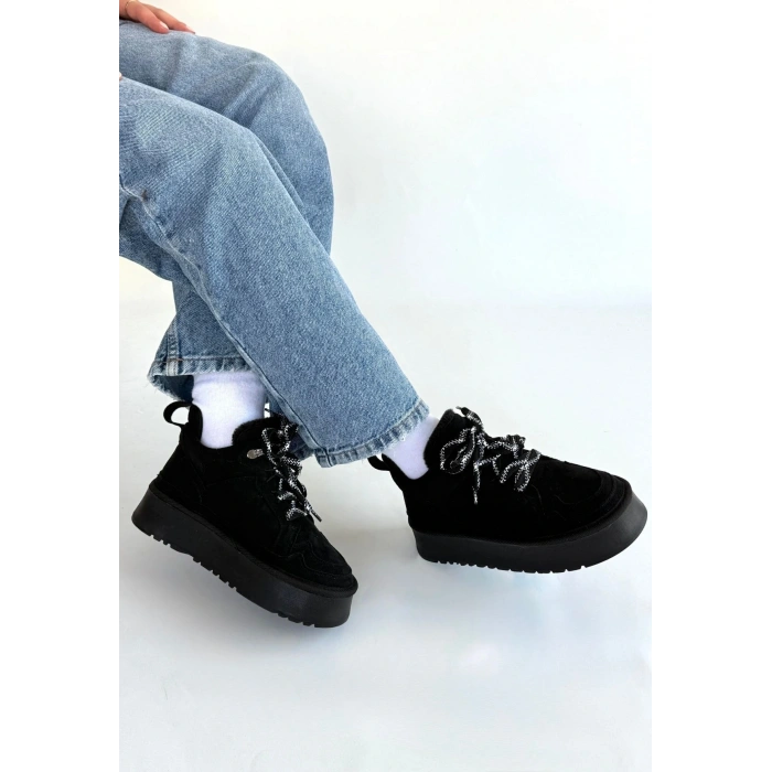 Muden Bej Süet Bağcıklı Bot