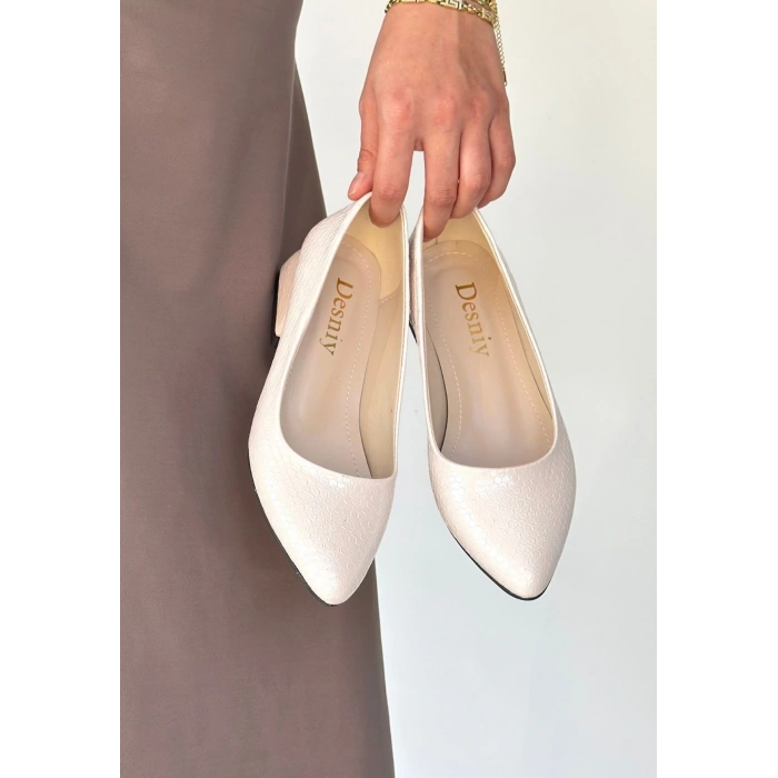 Nitya Siyah Baskılı Rugan Topuklu Ayakkabı