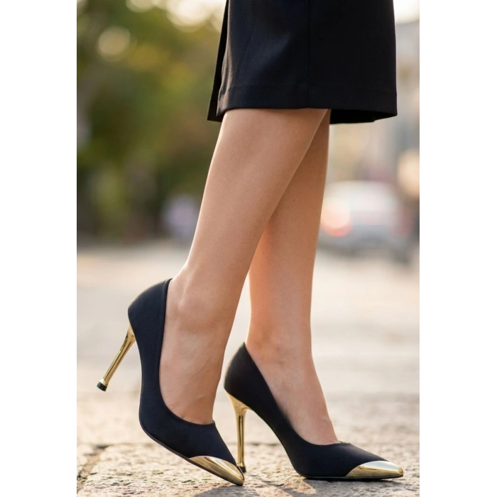 Norji Bej Saten Stiletto Ayakkabı