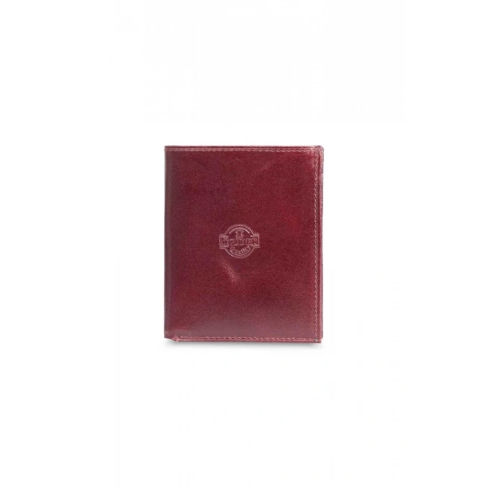 Özder Çok Bölmeli Dikey Bordo Deri Erkek Cüzdanı