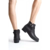 ALMILA Fermuarlı Lastikli Ortopedik Taban Topuklu Kadın Bot CST - Siyah