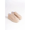 BIANA Bağcıklı Ortopedik Taban Kadın Sneaker Spor Ayakkabı CTT - Ten