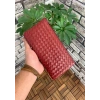 Guard El Örgüsü Küçük Boy Kırmızı Hakiki Deri Kadın Çantası