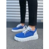 JY010 Cloud Bağcıklı Süet Erkek Günlük Sneaker Ayakkabı SBT - Mavi/Beyaz