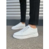 JY0535 Prime Bağcıklı Cilt Erkek Günlük Sneaker Ayakkabı CBT - Beyaz
