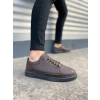 JY0535 Prime Bağcıklı Cilt Erkek Günlük Sneaker Ayakkabı CST - Kahverengi
