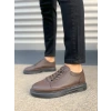JY0535 Prime Bağcıklı Cilt Erkek Günlük Sneaker Ayakkabı CST - Kahverengi